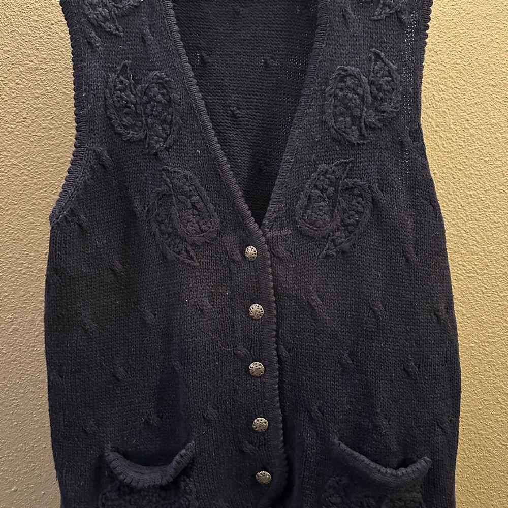 Elegant Navy Button-Up Cardigan